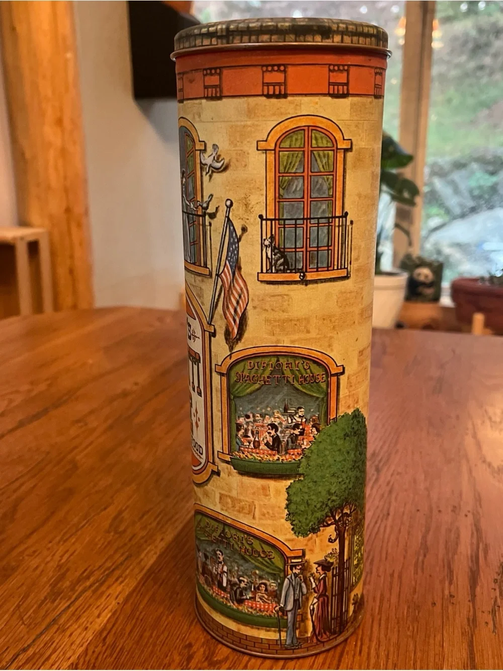 Vintage Spaghetti House Decorative Tin - Orange Accent